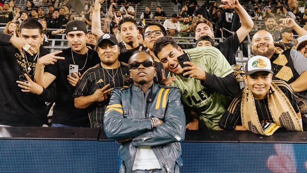 Rapper Gunna at the LAFC match